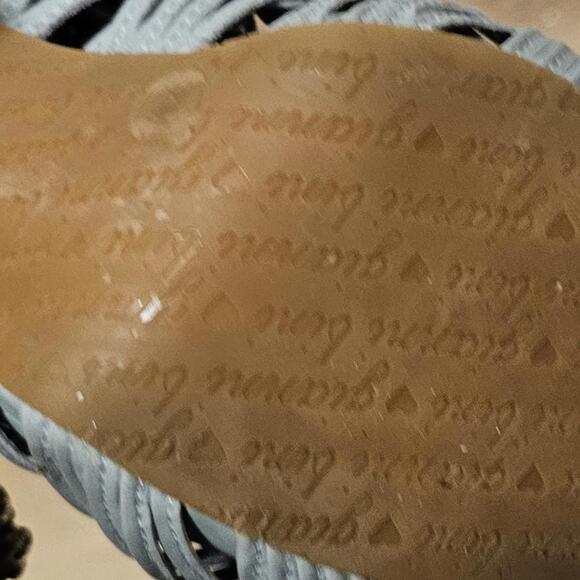 Gianni Bini Rigby Woven Leather Peep-Toe Heels Woman Shoes Light Blue Brown 7m - Picture 7 of 9